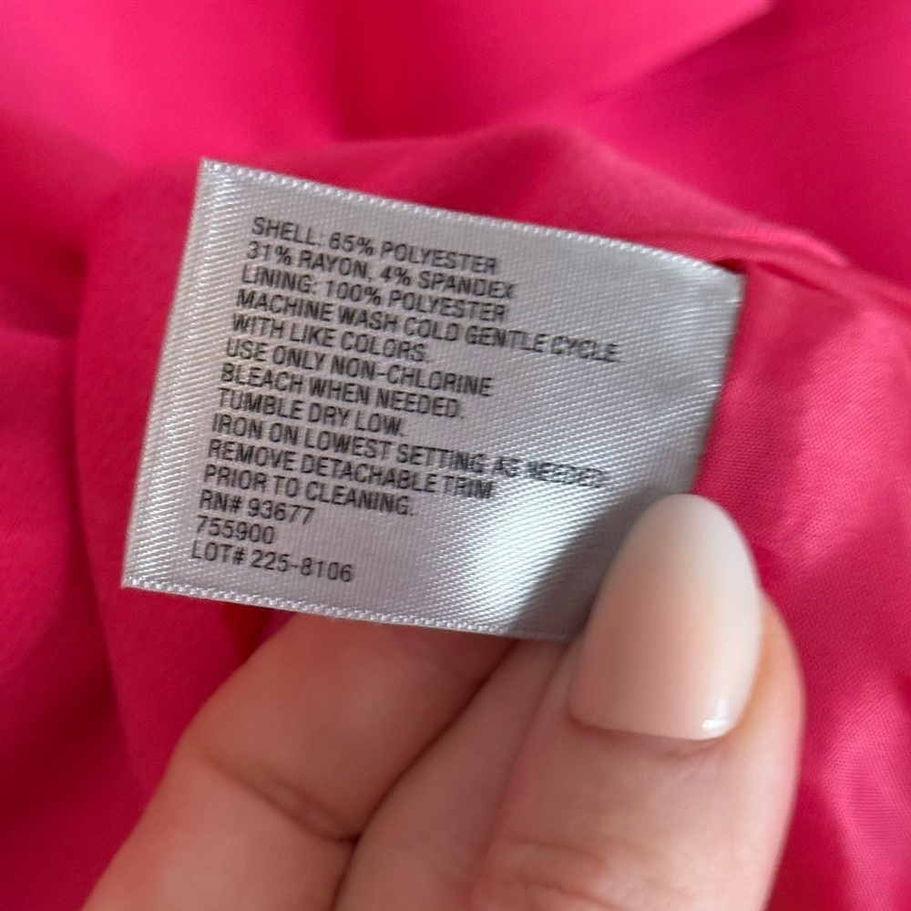 Worthington NWOT Pink Sheath Peplum Mini Dress with Cap Sleeves- Size 8P - Picture 4 of 7
